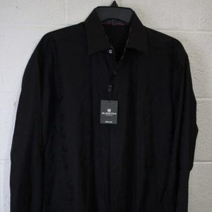 NWT Bugatchi Men's Black Classic Fit Shirt Size M